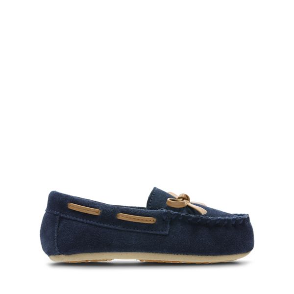 Clarks Girls Crackling Flo Casual Shoes Navy | USA-1389406